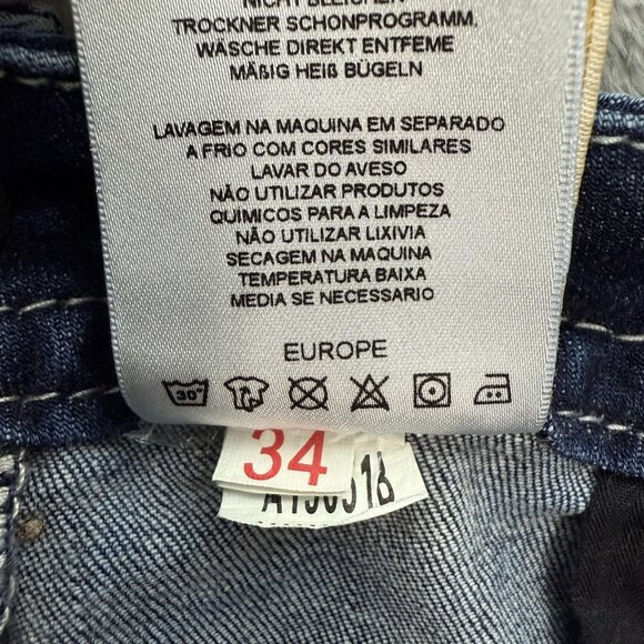 Miss Me Jeans Womens 34 Blue Mid Rise Easy Boot Boho Embroidered Dreamcatcher - Picture 11 of 13